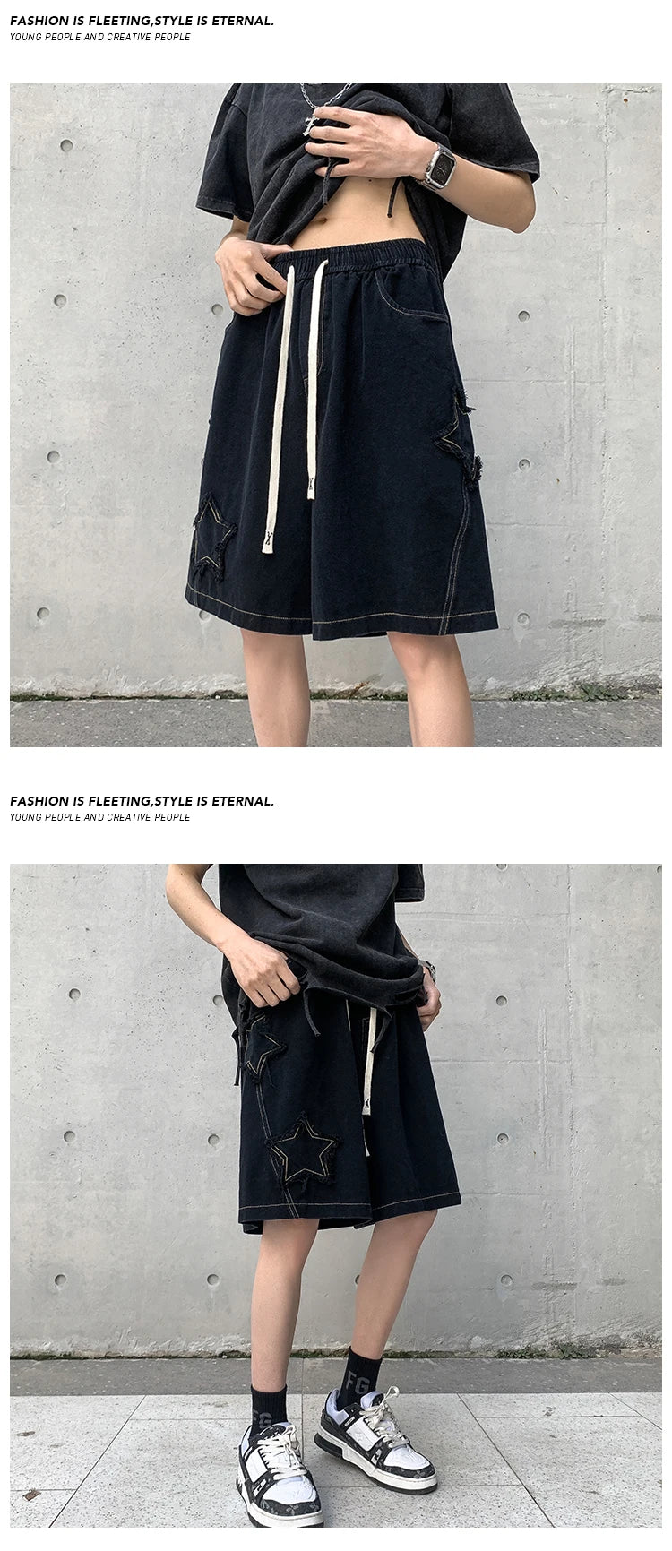 Men’s Vintage Denim Streetwear Shorts
