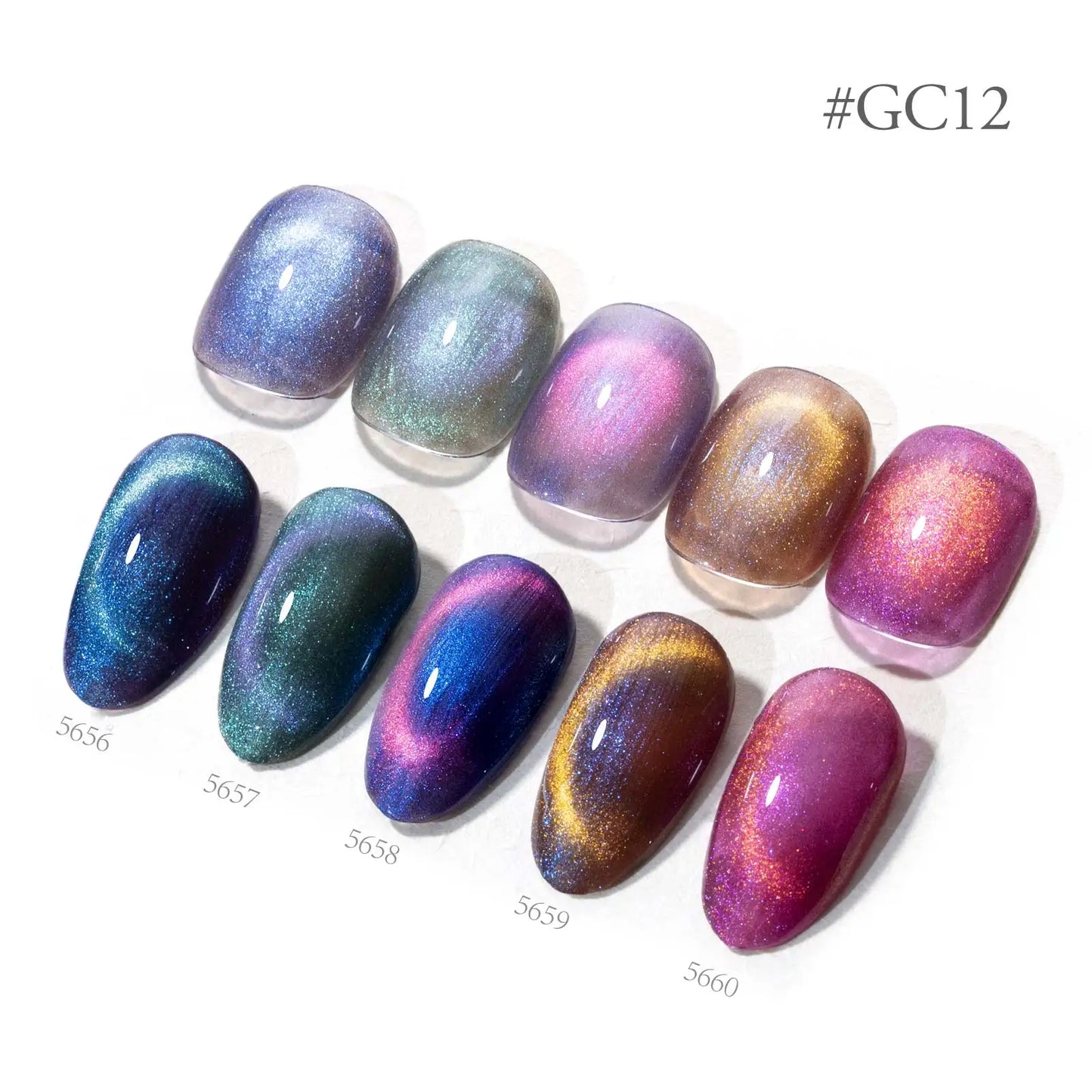 5pcs Venalisa Hema/TPO Free Cat Eye Nail Gel Polish Color Palette Kit Ultra Glitter Diamond Sparkle Soak Off UV LED Varnish Set