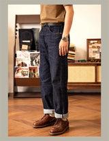 Vintage High-Rise Selvedge Denim Jeans for Men | 14oz