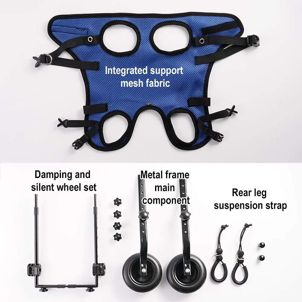 Adjustable Pet Mobility Wheelchair Cart for Small Dogs & Cats