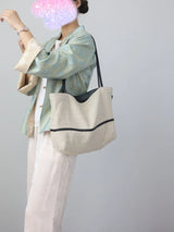 2024 Autumn Cotton And Linen Blend Material Tote Soft And Portable Shoulder Bags Women Casual Practical Bag