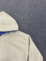 Reversible Plaid Zip-Up Hoodie