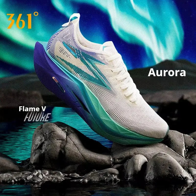 361 Degrees Flame 5 Future Running Shoes New Marathon Plate Racing Carbon Breathable Durable Cushion Stable Sneakers 672612207