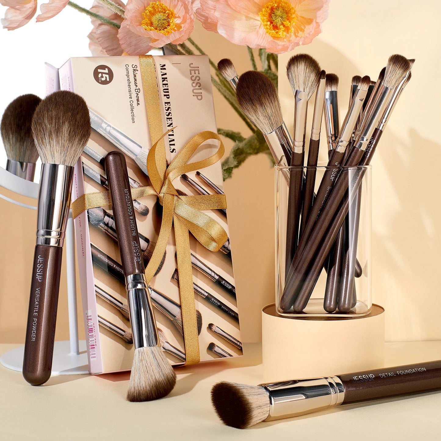 Jessup 15-Piece Professional Makeup Brush Set