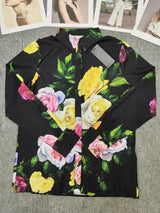 Floral Long-Sleeve Lapel Set