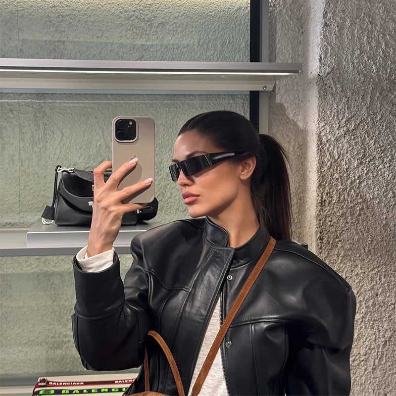 Slim Fit Faux Leather Jacket Women Classic Moto Biker PU Fitted Zipper Jackets Spring Autumn Basic Coat Office Street Outerwear
