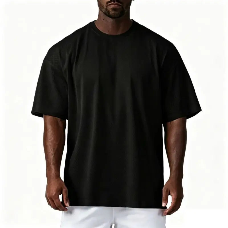 Men's Oversized Mesh Sport Tee – Breathable & Quick Dry