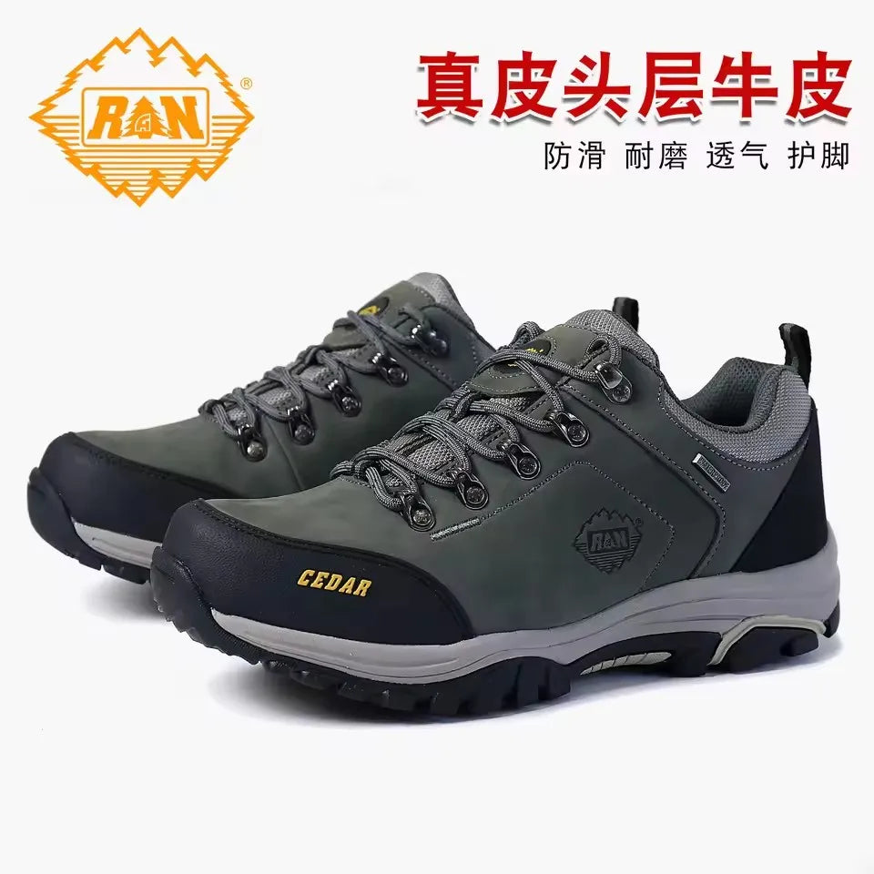 MERRTO Cowhide Outdoor Men Hiking Shoes Trekking Hunting women Tourism Mountain Breathable Climbing Sneakers Tactical boots