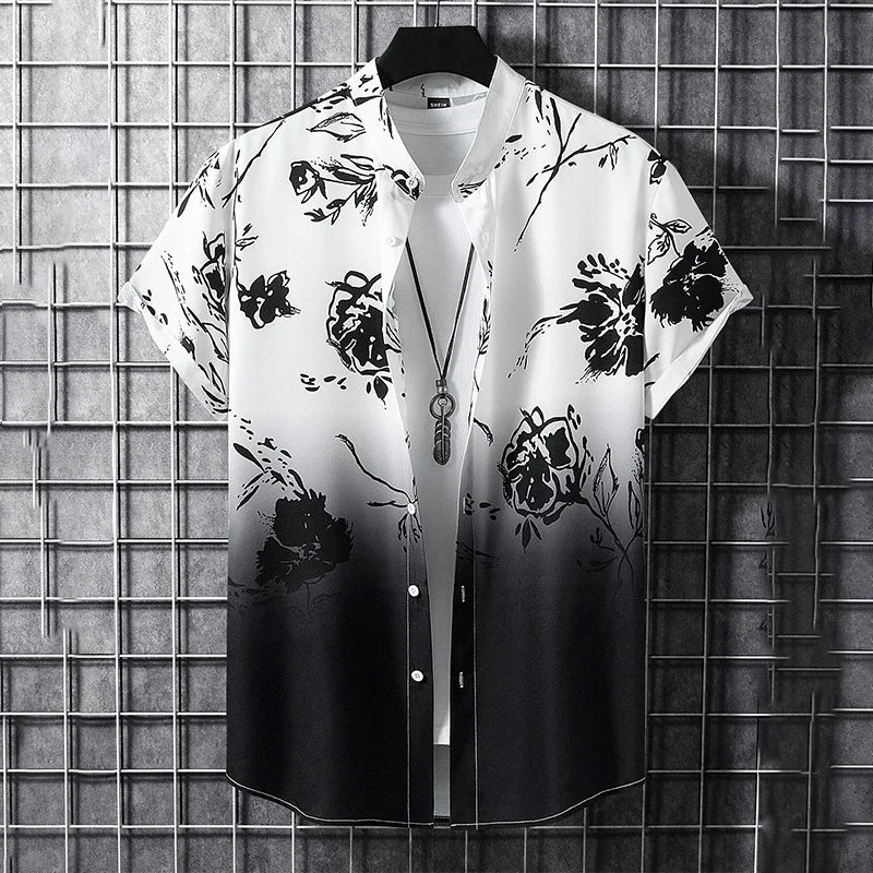 Men’s Summer 3D Graffiti Blossom Shirt