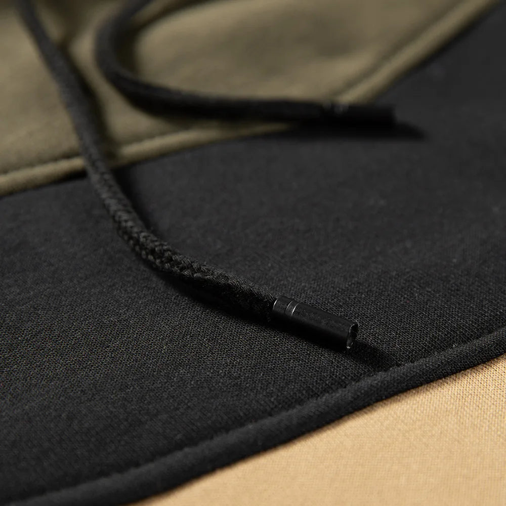 Men’s Patchwork Fleece Streetwear Hoodie