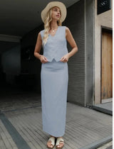 Women 2025 Summer Fashion vest Skirt Sets