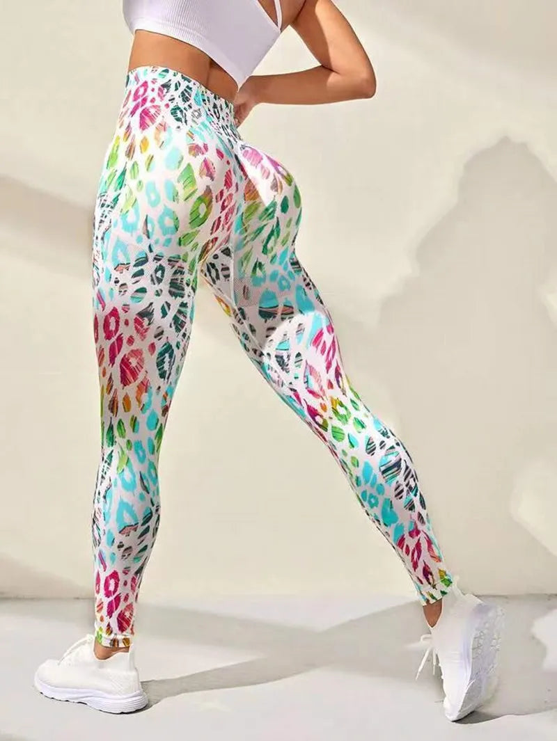 Women's 3D Tie-Dye Seamless Push-Up Leggings