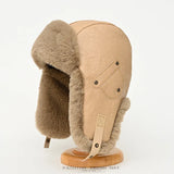 Faux fur Bomber hat men's ski cap winter hat women thickened warm ear protection hats retro pilot hats classic riding hat털모자