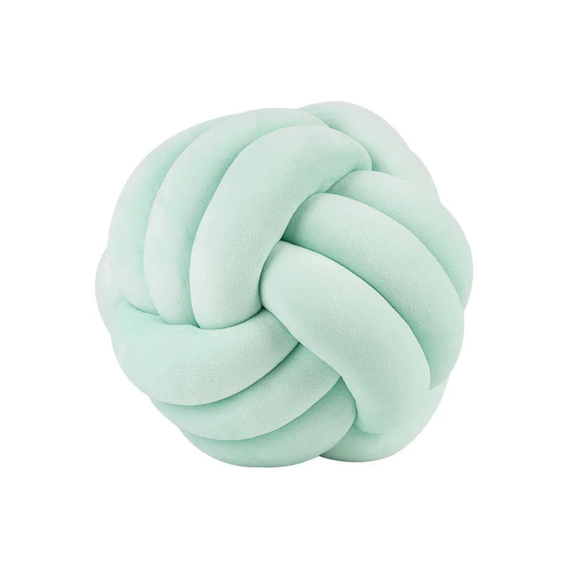 Handmade Knot Ball Throw Pillow – Soft Velvet Cushion