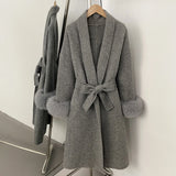 Double-Sided Wool & Fox Fur Jacket