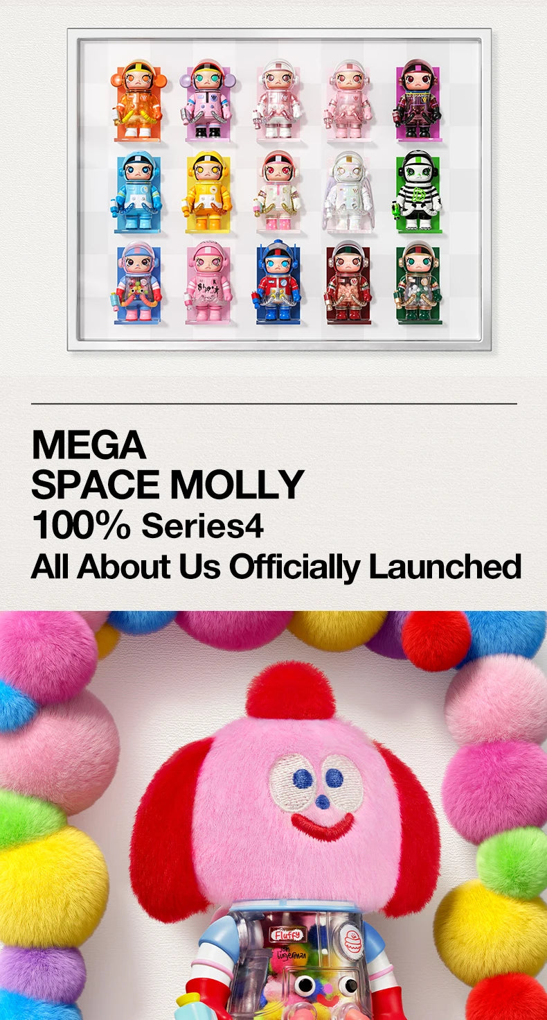 POP MART MEGA SPACE MOLLY 100% Series 4 Blind Box Guess Bag Mystery Box Toys Doll Cute Figure Desktop Ornaments
