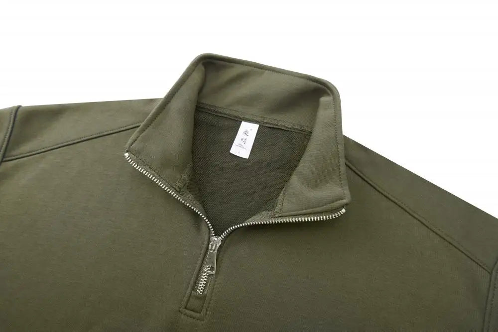 2026 Autumn and Winter Men's Casual Stand Collar Metal Half-Zip Sweater, Supporting Custom Logo