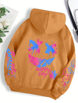 Happy Day Women's Oversized Graffiti Hoodie