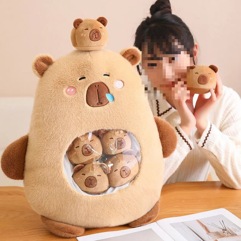 Cute Capybara Puffer Fish Snack Pillow Dolls Creative Puffer Fish Plush Doll Girls Children's Gifts Holiday Party Favours