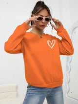 Heart Pattern Fleece Crewneck