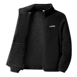 Women's Fleece Zip-Up Jacket with Embroidered Stand Collar