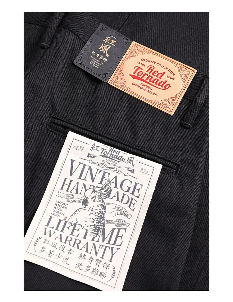 Red Tornado Black Selvedge Denim Relaxed Fit Jeans – 14.5oz