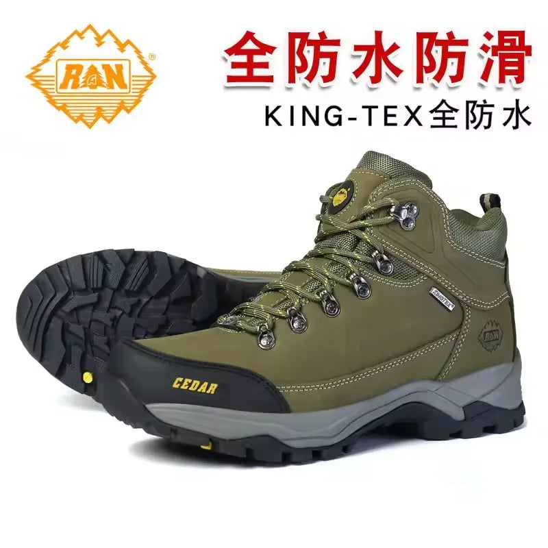 MERRTO Cowhide Outdoor Men Hiking Shoes Trekking Hunting women Tourism Mountain Breathable Climbing Sneakers Tactical boots