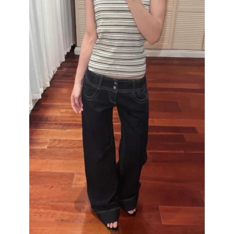Women's Deep Blue Relaxed Denim Jeans