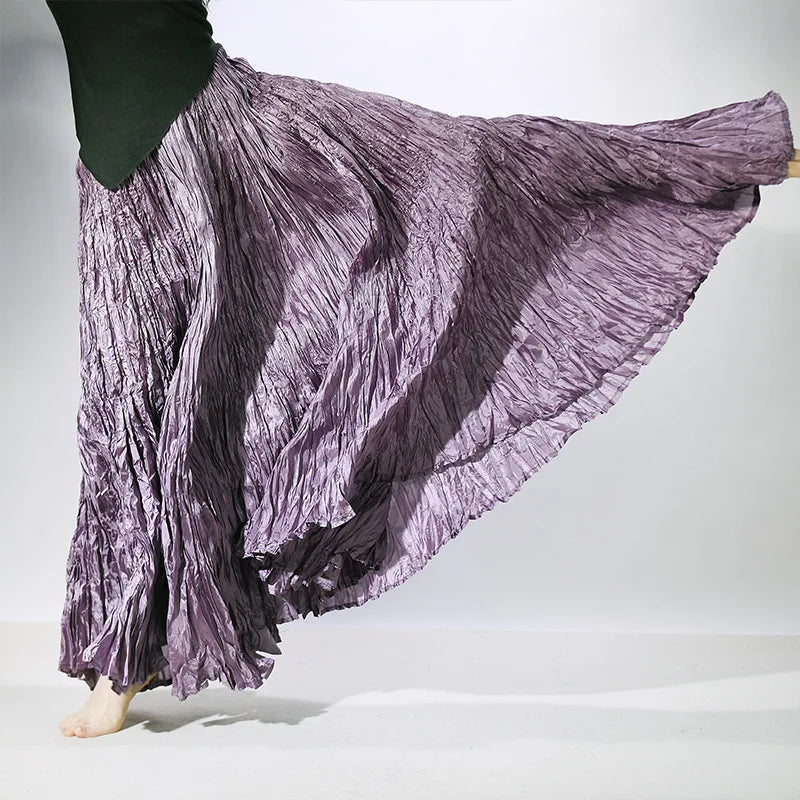Elegant High-Waist Pleated Maxi Skirt for Women