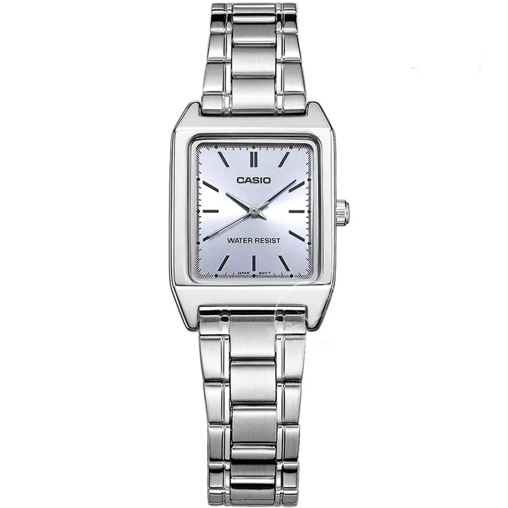 Casio Women’s Luxury Tonneau Silver Stainless Steel Watch - LTP-V007D