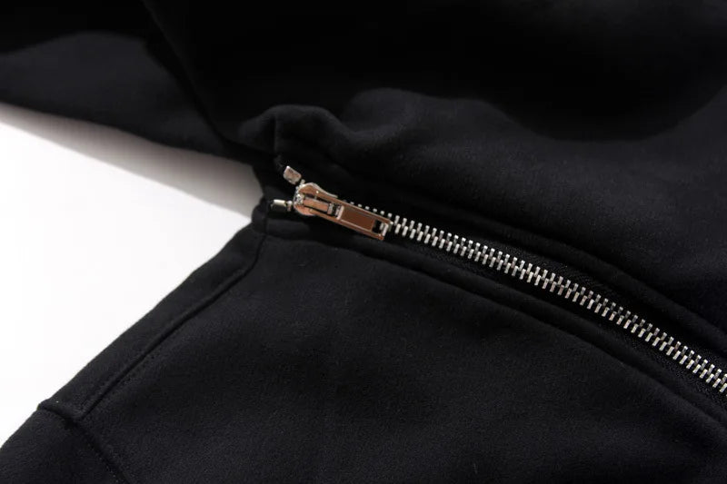 Harajuku Streetwear Zippered Cloak Hoodie