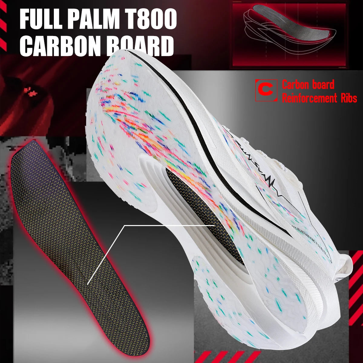 IRUNSVAN Carbon Plate Running Shoes with Cushioning and Rebound Suitable for Both Men and Women in Marathon Running 131