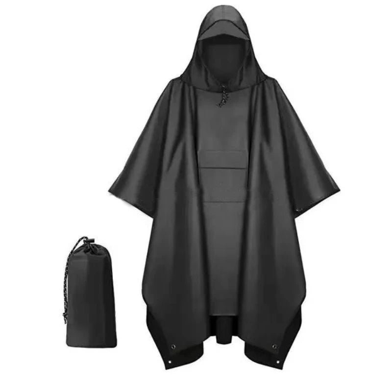 3-in-1 Hooded Waterproof Rain Poncho | Outdoor Adventure