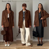 2025 Fall / Autumn Winter New Women Fashion Suede Basic Jacket Basic Blazer