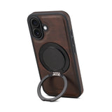 iPhone Faux Leather Case with 360° Ring Stand
