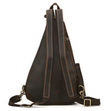Single Shoulder Bagpack Genuine Leather Chest Bag Outdoor Riding Bag Chest Packs For Biker Men Male Sling Bags Cow Leather