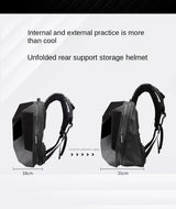 LED Motorcycle Rider Backpack Eyes Glow pattern carbon fiber texture helmet locomotive backpack school bag Moto Laptop backpack