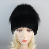 Women's Luxury Rex Rabbit & Fox Fur Beanie Hat