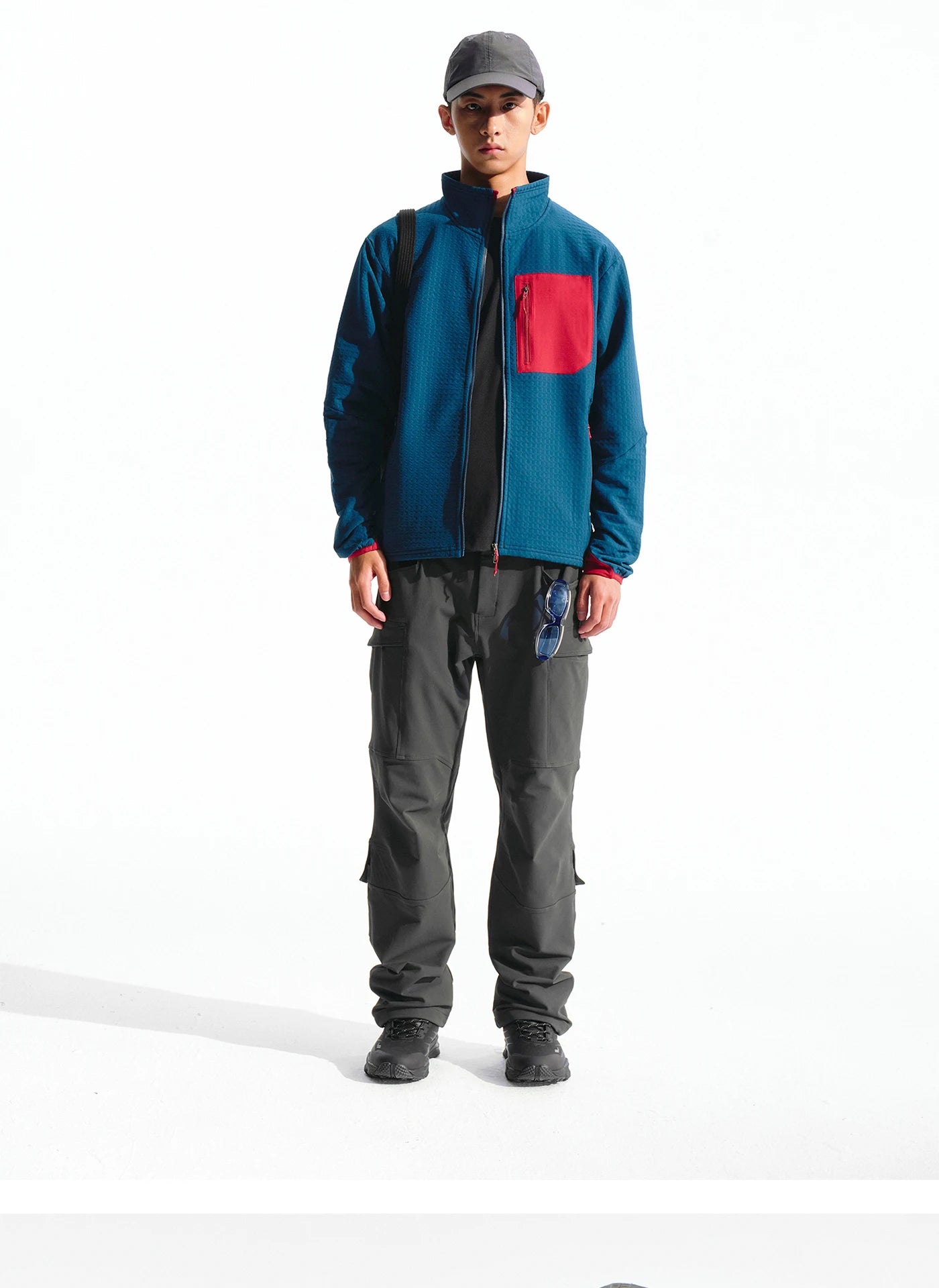 Outdoor Hiking Windproof Fleece Lined Stand Collar R2 Jacket Four Way Stretch Microfiber Polyester Spandex Keine Zeichen KZC