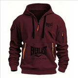 Men’s Printed Fleece Hoodie with Zipper Details