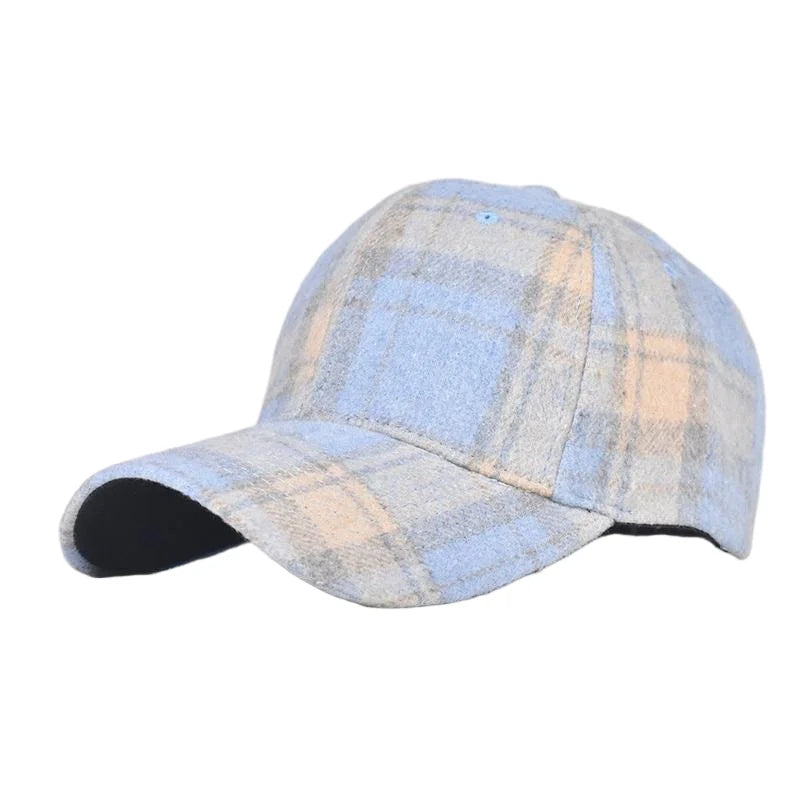 Unisex Checkered Baseball Cap with Adjustable Strap