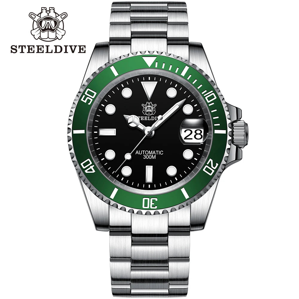 SD1953 Hot Selling Ceramic Bezel 41mm Steeldive 30ATM Water Resistant NH35 Automatic Mens Dive Watch
