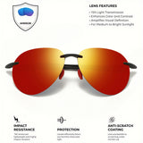 TR90 Frameless Polarized Aviator Sunglasses – Ultralight