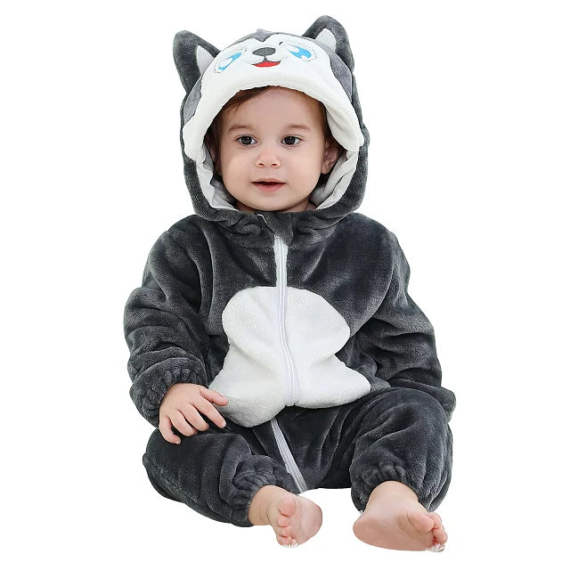 Plush Hooded Baby Winter Romper