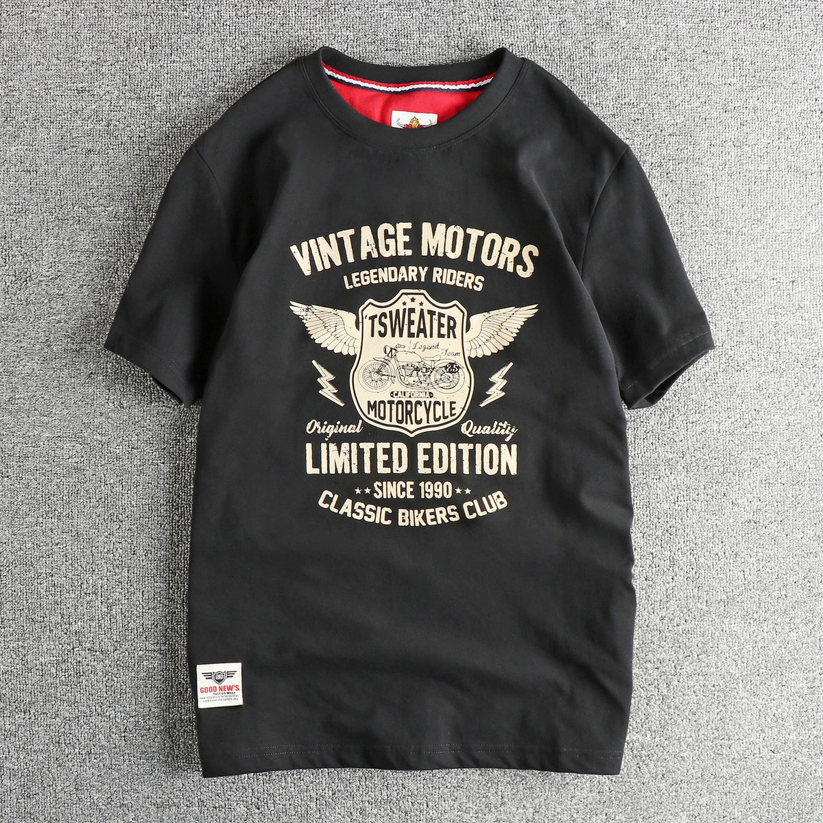 Men's Vintage Motorcycle Cotton T-Shirt
