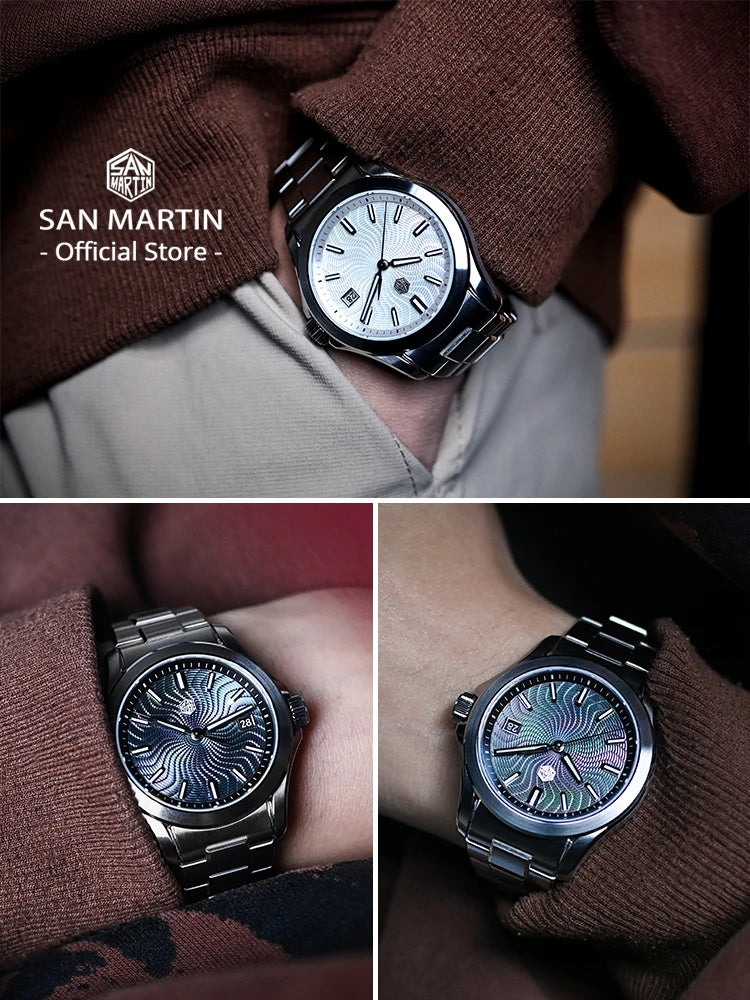 San Martin 39mm Guilloche MOP Dress Watch | Miyota 9015 | SN0150-G1