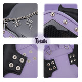 Gothic Punk Coffin Shape Ita Bag Women Clear Backpacks Dark Lolita Handbag and Shoulder Bag Girls Cosplay Designer 2 Insert