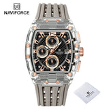Men's Sport Chronograph – Waterproof Silicone Strap Tonneau Watch