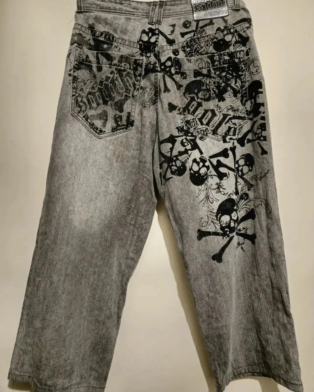 Harajuku Vintage Washed Gray Jeans