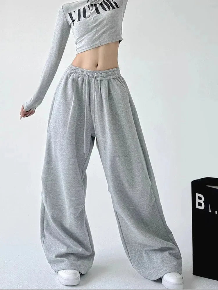 Women's High-Waist Wide-Leg Drawstring Pants